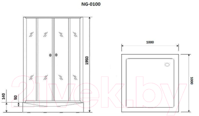 Душевой уголок Niagara NG-0100-14 100x100