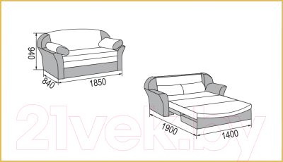 Диван Bravo Мебель Рик 1400
