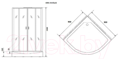 Душевая кабина Niagara NG-6901-01 90x90