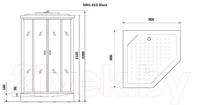 Душевая кабина Niagara NG-6901-01D 90x90