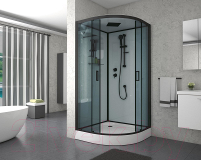 Душевая кабина Niagara NG-6902-01 100x100 (черный, тонированное стекло)