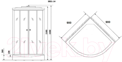 Душевая кабина Niagara NG-3501-14G 90x90