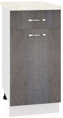 Шкаф-стол кухонный Кортекс-мебель Корнелия Лира НШ40р1ш (береза/дуб бунратти) - фото