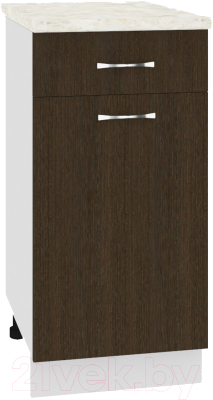 Шкаф-стол кухонный Кортекс-мебель Корнелия Лира НШ40р1ш (венге/дуб бунратти) - фото