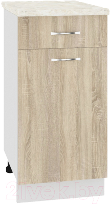 Шкаф-стол кухонный Кортекс-мебель Корнелия Лира НШ40р1ш (дуб сонома/дуб бунратти) - фото