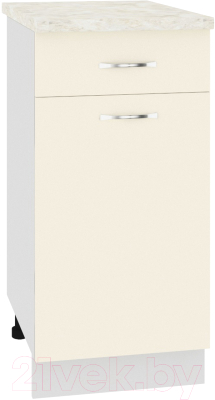 Шкаф-стол кухонный Кортекс-мебель Корнелия Лира НШ40р1ш (крем/дуб бунратти) - фото