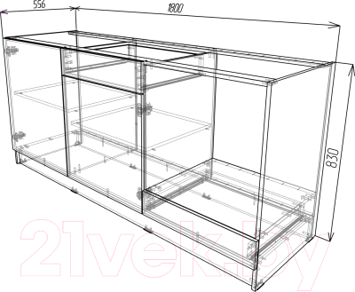 Шкаф-стол кухонный Eligard Urban ШСК 180 (белый)