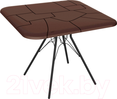 Обеденный стол Sheffilton SHT-TU34-P/TT30 83/83 (черный муар/коричневый) - фото