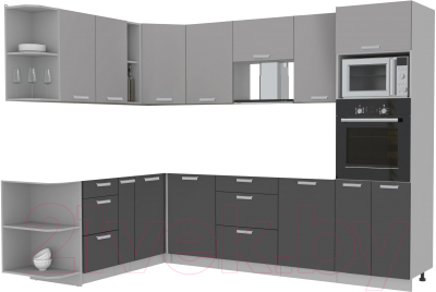 Готовая кухня Интерлиния Мила Лайт 1.88x2.8 левая без столешницы - фото