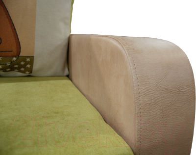 Диван Домовой Визит-7 3(80) (Cordroy 215/Кожзам РН2535-2А)