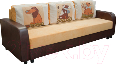 Диван Домовой Визит-7 3(80) (Cordroy 230/кожзам Р13164) - фото