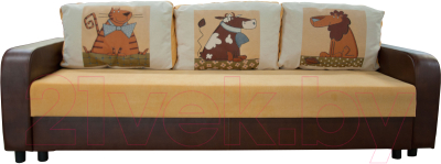 Диван Домовой Визит-7 3(80) (Cordroy 230/кожзам 5853-10)