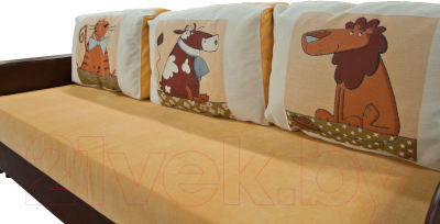 Диван Домовой Визит-7 3(80) (Cordroy 230/кожзам 5853-10)