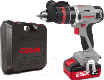 Аккумуляторная дрель-шуруповерт CROWN CT21093HMX-4 BMC - фото
