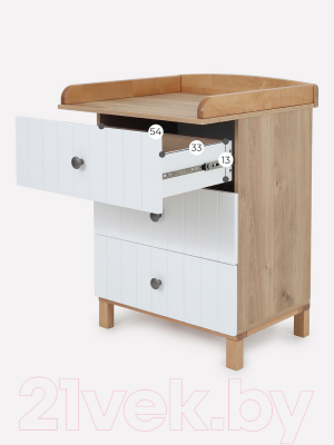 Комод пеленальный Rant Bamboo / 102 (Cloud White)