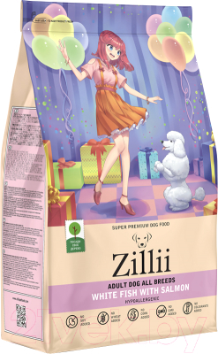 Сухой корм для собак Zillii Adult Dog белая рыба с лососем / 5658050 (0.8кг) - фото