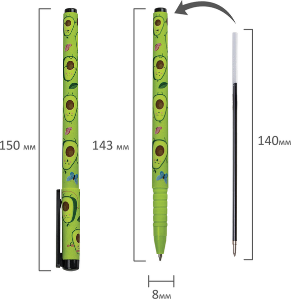 Ручка шариковая Brauberg Soft Touch Grip Avocado / 143716