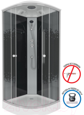 Душевая кабина Niagara NG-4502-14 100x100 (мозаика стекло)