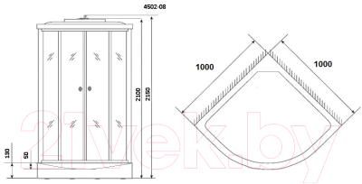 Душевая кабина Niagara NG-4502-14 100x100 (мозаика стекло)