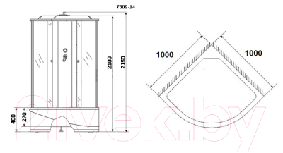 Душевая кабина Niagara NG-7509-14 100x100