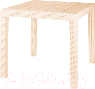 Стол пластиковый Ingreen Rattan / ING6183СЛВ (сливочный) - фото