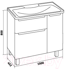 Тумба под умывальник Grossman Адель 100 / 1010002