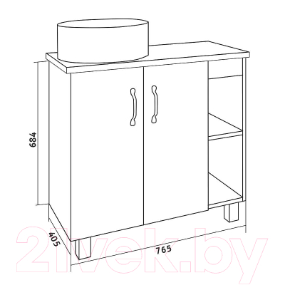 Тумба под умывальник Grossman Флай 80 / 108001