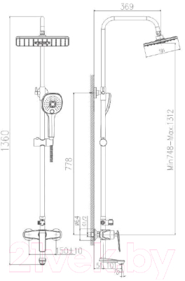 Душевая система со смесителем Haiba HB24548-8