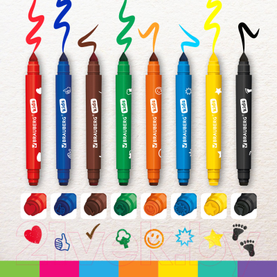 Фломастеры Brauberg Kids Funny Stamps / 152179