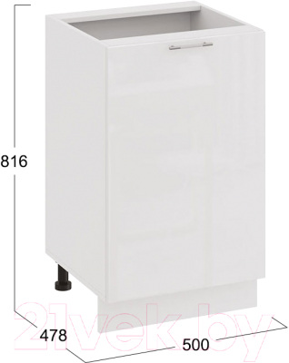 Шкаф-стол кухонный ТриЯ Весна 1Н5 (белый/белый глянец)