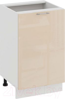 Шкаф-стол кухонный ТриЯ Весна 1Н5 (белый/ваниль глянец) - фото