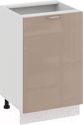 Шкаф-стол кухонный ТриЯ Весна 1Н5 (белый/кофе с молоком) - фото