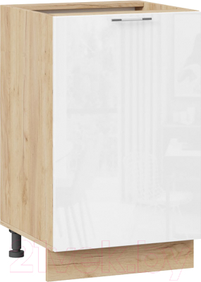 Шкаф-стол кухонный ТриЯ Весна 1Н5 (дуб крафт золотой/белый глянец) - фото