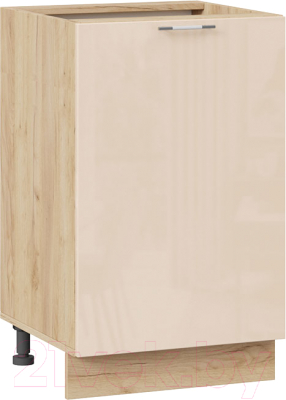 Шкаф-стол кухонный ТриЯ Весна 1Н5 (дуб крафт золотой/ваниль глянец) - фото