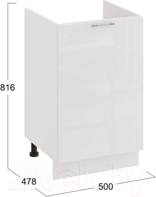 Шкаф под мойку ТриЯ Весна 1Н5М (белый/белый глянец)