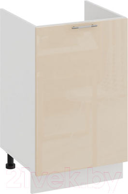 Шкаф под мойку ТриЯ Весна 1Н5М (белый/ваниль глянец) - фото