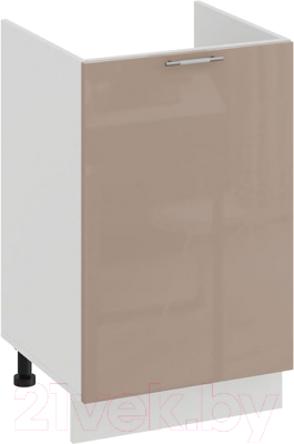 Шкаф под мойку ТриЯ Весна 1Н5М (белый/кофе с молоком) - фото