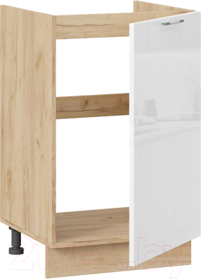 Шкаф под мойку ТриЯ Весна 1Н5М (дуб крафт золотой/белый глянец)