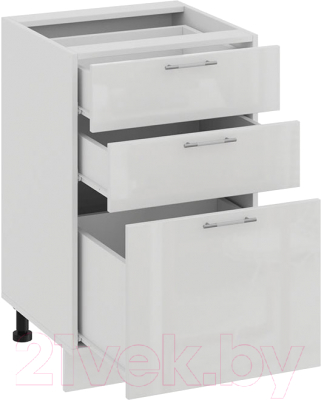 Шкаф-стол кухонный ТриЯ Весна 1Н5Я3 (белый/белый глянец)