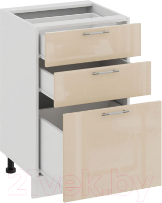 Шкаф-стол кухонный ТриЯ Весна 1Н5Я3 (белый/ваниль глянец)