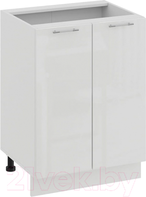 Шкаф-стол кухонный ТриЯ Весна 1Н6 (белый/белый глянец) - фото