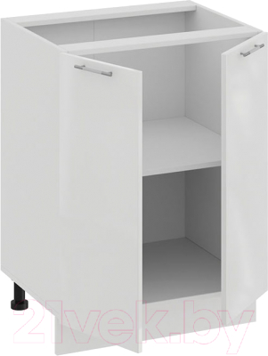 Шкаф-стол кухонный ТриЯ Весна 1Н6 (белый/белый глянец)