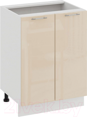 Шкаф-стол кухонный ТриЯ Весна 1Н6 (белый/ваниль глянец) - фото