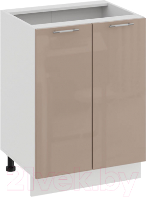 Шкаф-стол кухонный ТриЯ Весна 1Н6 (белый/кофе с молоком) - фото