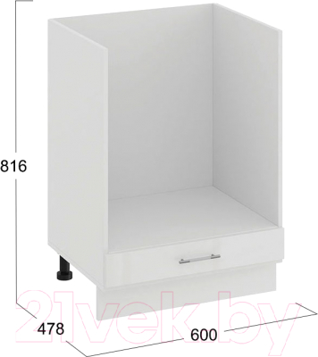 Шкаф под духовку ТриЯ Весна 1Н6Б (белый/белый глянец)