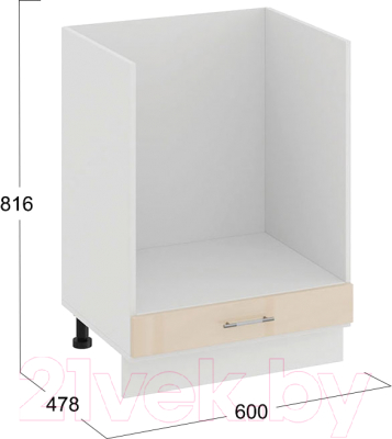Шкаф под духовку ТриЯ Весна 1Н6Б (белый/ваниль глянец)