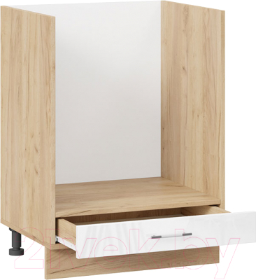 Шкаф под духовку ТриЯ Весна 1Н6Б (дуб крафт золотой/белый глянец)