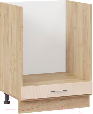 Шкаф под духовку ТриЯ Весна 1Н6Б (дуб крафт золотой/ваниль глянец) - фото