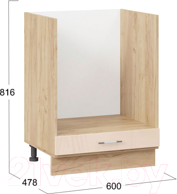 Шкаф под духовку ТриЯ Весна 1Н6Б (дуб крафт золотой/ваниль глянец)