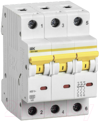 Выключатель автоматический IEK ВА 47-60M 20А 3P 6кА С / MVA31-3-020-C - фото